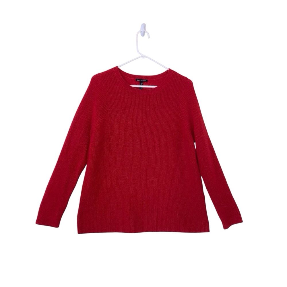 Eileen Fisher Vibrant Red Crew Neck Sweater Size S